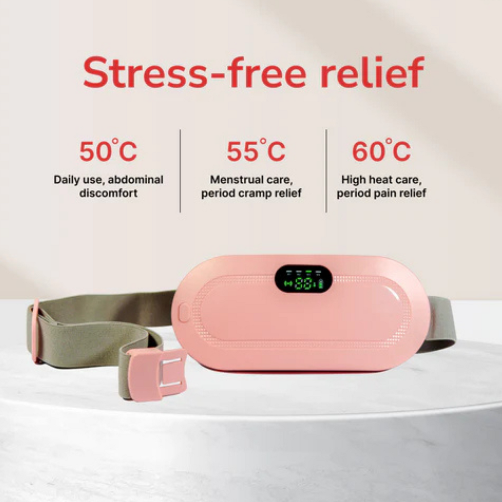 Period Cramp Comfort Heating Pad – Pain Relief Wrap Belt